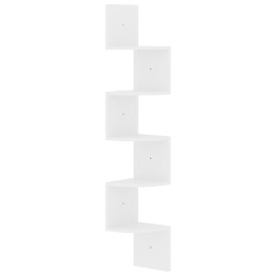 vidaXL Wand-Eckregal Hochglanz-Weiß 19x19x123 cm Holzwerkstoff