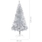 vidaXL Künstlicher Weihnachtsbaum mit Ständer Silbern 120 cm PET vidaXL Künstlicher Weihnachtsbaum mit Ständer Silbern 120 cm PET