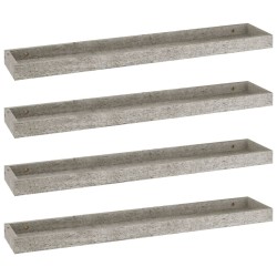 vidaXL Loggia Wandregale 4 Stk. Betongrau 80x15x4 cm MDF