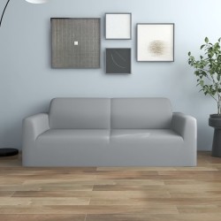 vidaXL Stretch Sofahusse 2-Sitzer Grau Polyester-Jersey  