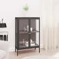 vidaXL Sideboard Anthrazit 75x35x105 cm Stahl und Glas vidaXL Sideboard Anthrazit 75x35x105 cm Stahl und Glas