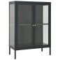 vidaXL Sideboard Anthrazit 75x35x105 cm Stahl und Glas vidaXL Sideboard Anthrazit 75x35x105 cm Stahl und Glas