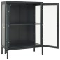 vidaXL Sideboard Anthrazit 75x35x105 cm Stahl und Glas vidaXL Sideboard Anthrazit 75x35x105 cm Stahl und Glas