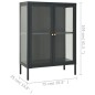 vidaXL Sideboard Anthrazit 75x35x105 cm Stahl und Glas vidaXL Sideboard Anthrazit 75x35x105 cm Stahl und Glas
