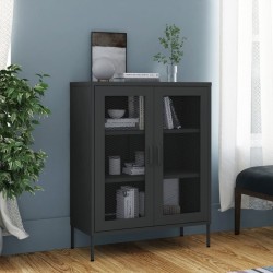 vidaXL Lagerschrank Anthrazit 80x35x101,5 cm Stahl    