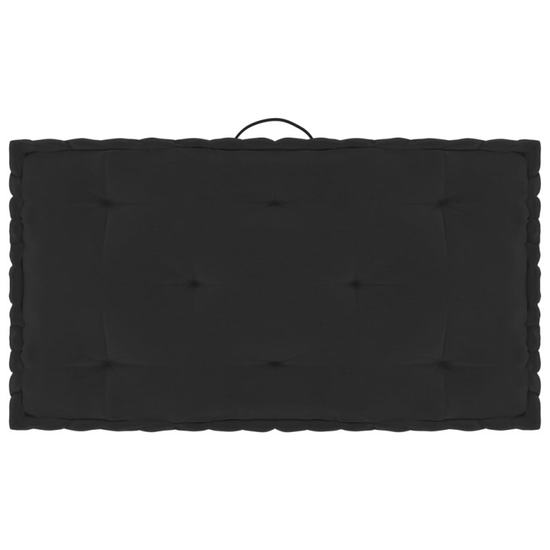 Paletten-Bodenkissen Schwarz 73x40x7 cm Baumwolle Paletten-Bodenkissen Schwarz 73x40x7 cm Baumwolle