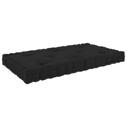 Paletten-Bodenkissen Schwarz 73x40x7 cm Baumwolle