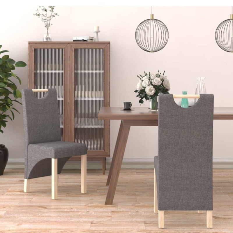 vidaXL Esszimmerstühle 2 Stk. Hellgrau Stoff vidaXL Esszimmerstühle 2 Stk. Hellgrau Stoff