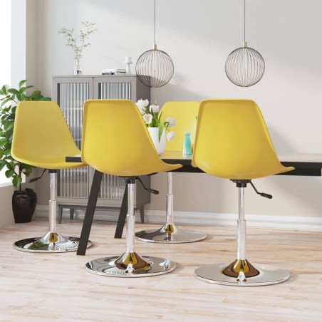 vidaXL Esszimmerstühle 4 Stk. Drehbar Gelb PP