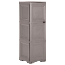 vidaXL Kunststoffschrank 40x43x125 cm Holzdesign Grau
