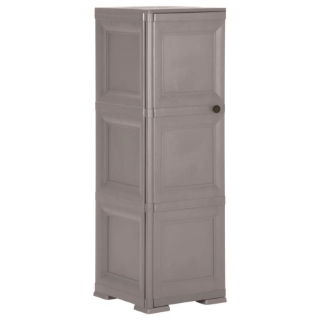 vidaXL Kunststoffschrank 40x43x125 cm Holzdesign Grau