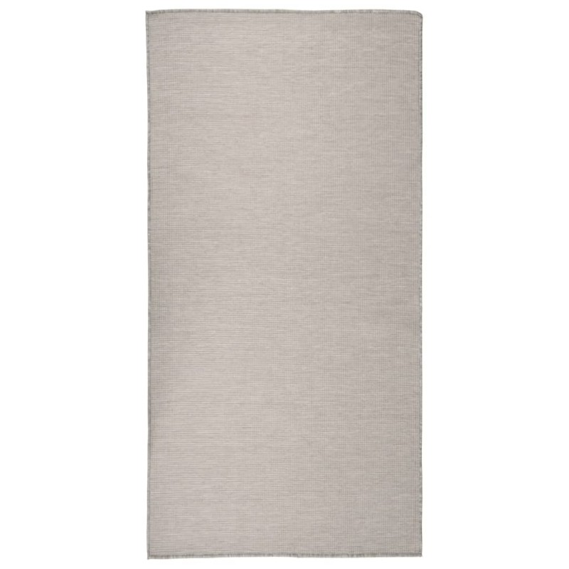 vidaXL Outdoor-Teppich Flachgewebe 100x200 cm Taupe vidaXL Outdoor-Teppich Flachgewebe 100x200 cm Taupe
