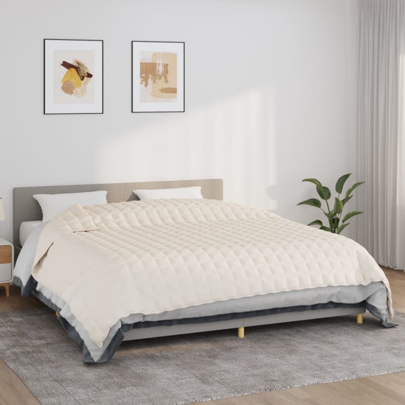 vidaXL Gewichtsdecke Hellcreme 235x290 cm 11 kg Stoff vidaXL Gewichtsdecke Hellcreme 235x290 cm 11 kg Stoff