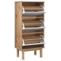 vidaXL Schuhschrank OTTA mit 3 Schubladen Braun&Weiß Massivholz Kiefer vidaXL Schuhschrank OTTA mit 3 Schubladen Braun&Weiß Massivholz Kiefer