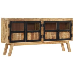 vidaXL Sideboard Braun und Schwarz 160x30x76 cm Massivholz Mango 