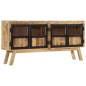 vidaXL Sideboard Braun und Schwarz 160x30x76 cm Massivholz Mango vidaXL Sideboard Braun und Schwarz 160x30x76 cm Massivholz Mango