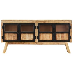 vidaXL Sideboard Braun und Schwarz 160x30x76 cm Massivholz Mango 