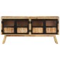 vidaXL Sideboard Braun und Schwarz 160x30x76 cm Massivholz Mango vidaXL Sideboard Braun und Schwarz 160x30x76 cm Massivholz Mango