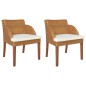 Esszimmerstühle mit Kissen 2 Stk. Hellbraun Natur Rattan Esszimmerstühle mit Kissen 2 Stk. Hellbraun Natur Rattan
