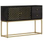 vidaXL Sideboard Schwarz und Golden 110x30x75 cm Massivholz Mango vidaXL Sideboard Schwarz und Golden 110x30x75 cm Massivholz Mango