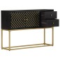 vidaXL Sideboard Schwarz und Golden 110x30x75 cm Massivholz Mango vidaXL Sideboard Schwarz und Golden 110x30x75 cm Massivholz Mango