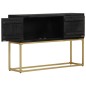 vidaXL Sideboard Schwarz und Golden 110x30x75 cm Massivholz Mango vidaXL Sideboard Schwarz und Golden 110x30x75 cm Massivholz Mango