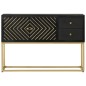 vidaXL Sideboard Schwarz und Golden 110x30x75 cm Massivholz Mango vidaXL Sideboard Schwarz und Golden 110x30x75 cm Massivholz Mango