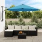 vidaXL Wand-Sonnenschirm mit LEDs Meerblau 290 cm vidaXL Wand-Sonnenschirm mit LEDs Meerblau 290 cm