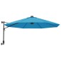 vidaXL Wand-Sonnenschirm mit LEDs Meerblau 290 cm vidaXL Wand-Sonnenschirm mit LEDs Meerblau 290 cm