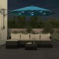 vidaXL Wand-Sonnenschirm mit LEDs Meerblau 290 cm vidaXL Wand-Sonnenschirm mit LEDs Meerblau 290 cm