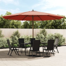 vidaXL Sonnenschirm mit Holzmast Terrakotta 400x273 cm