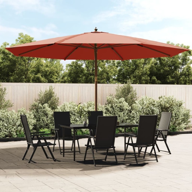 vidaXL Sonnenschirm mit Holzmast Terrakotta 400x273 cm vidaXL Sonnenschirm mit Holzmast Terrakotta 400x273 cm