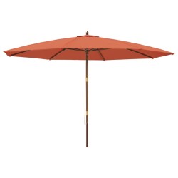vidaXL Sonnenschirm mit Holzmast Terrakotta 400x273 cm