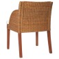 Esszimmerstühle mit Kissen 2 Stk. Hellbraun Natur Rattan Esszimmerstühle mit Kissen 2 Stk. Hellbraun Natur Rattan