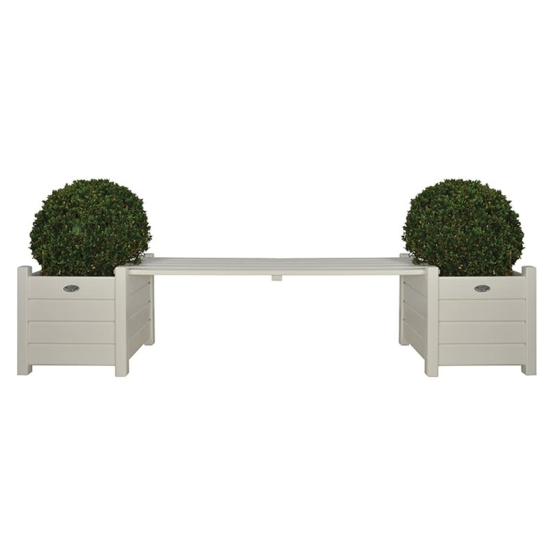 Esschert Design Pflanzkästen mit Bankbrücke weiß CF33W Esschert Design Pflanzkästen mit Bankbrücke weiß CF33W