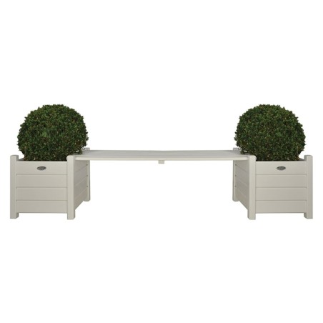 Esschert Design Pflanzkästen mit Bankbrücke weiß CF33W
