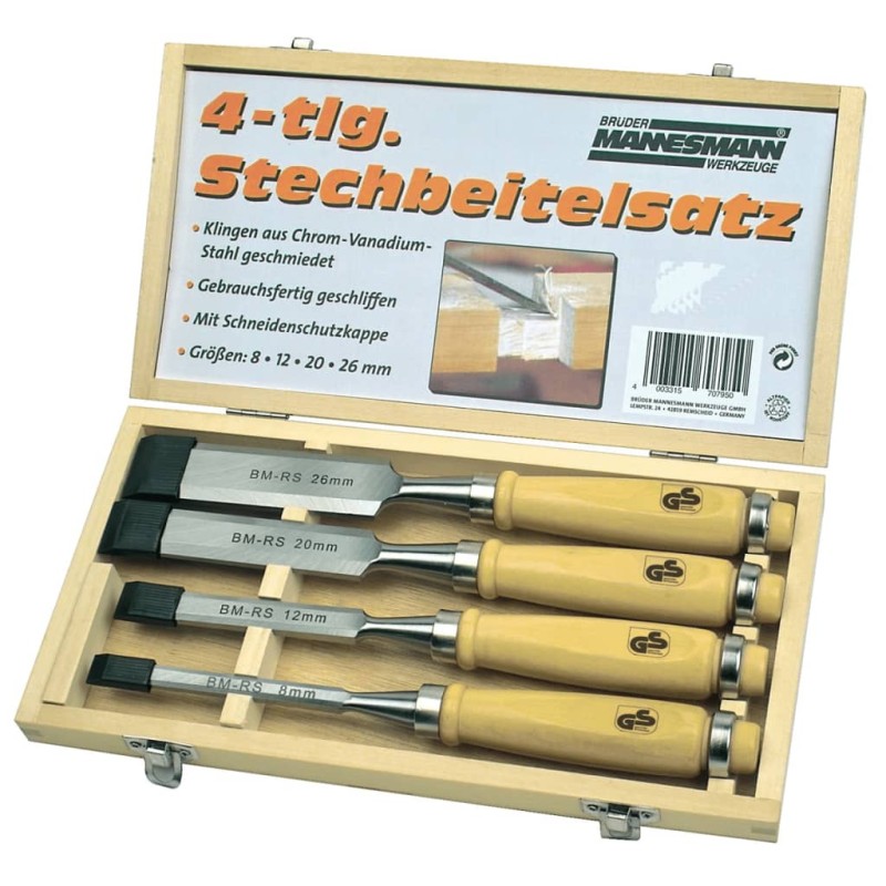 Brüder Mannesmann 4-tlg. Stechbeitelsatz 66104 Brüder Mannesmann 4-tlg. Stechbeitelsatz 66104