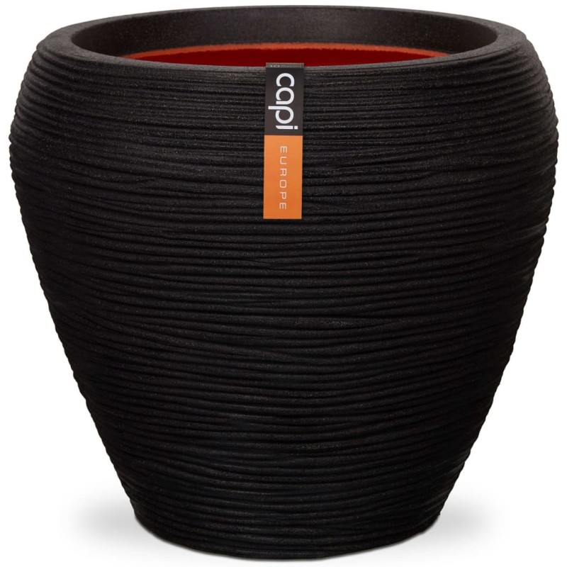 Capi Blumenkübel Nature Rib Konisch 42x38 cm Schwarz KBLR362 Capi Blumenkübel Nature Rib Konisch 42x38 cm Schwarz KBLR362