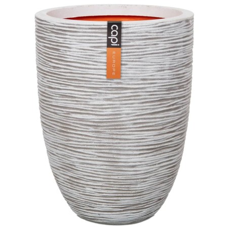 Capi Blumentopf Nature Rib Elegant Niedrig 36x47 cm Elfenbein KOFI782 