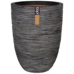 Capi Blumentopf "Nature Rib" Elegant Tief 46 x 58 cm Anthrazit