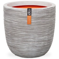 Capi Blumentopf Nature Rib Oval 54 x 52 cm Elfenbeinfarben KOFI935 