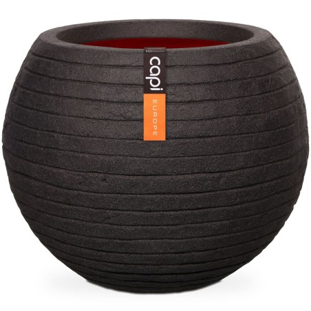 Capi Blumentopf Nature Row Kugel 62 x 48 cm Schwarz KBLRO271 