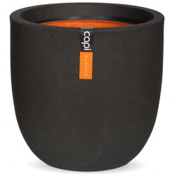 Capi Ovales Pflanzgefäß Urban Smooth 35x34 cm Schwarz KBL932 