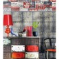 Urban Friends & Coffee Tapete Werbetafeln Klein Blau und Rot Urban Friends & Coffee Tapete Werbetafeln Klein Blau und Rot