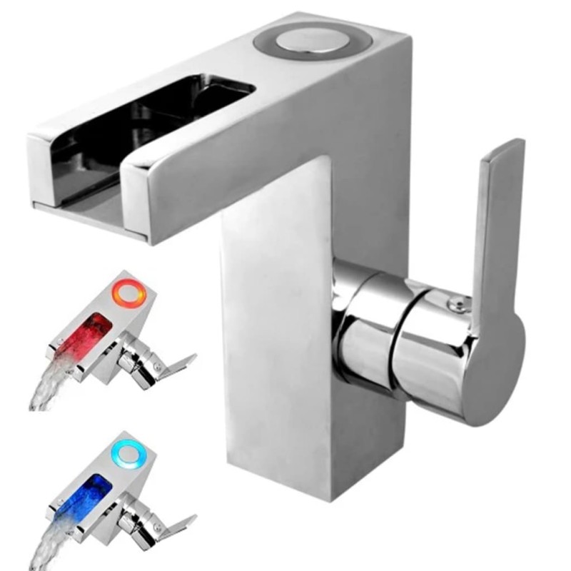 SCHÜTTE LED-Waschtischarmatur mit Schwallauslauf ORINOCO Chrom SCHÜTTE LED-Waschtischarmatur mit Schwallauslauf ORINOCO Chrom