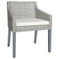 vidaXL Esszimmerstuhl mit Kissen Grau Natur Rattan vidaXL Esszimmerstuhl mit Kissen Grau Natur Rattan