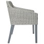 vidaXL Esszimmerstuhl mit Kissen Grau Natur Rattan vidaXL Esszimmerstuhl mit Kissen Grau Natur Rattan