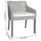 vidaXL Esszimmerstuhl mit Kissen Grau Natur Rattan vidaXL Esszimmerstuhl mit Kissen Grau Natur Rattan