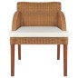Esszimmerstuhl mit Kissen Hellbraun Natur Rattan Esszimmerstuhl mit Kissen Hellbraun Natur Rattan