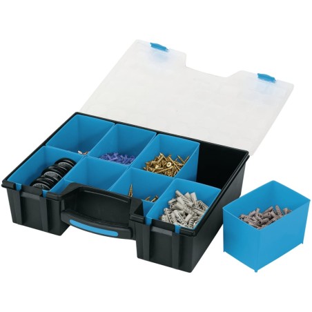 Draper Tools Sortimentskasten mit 8 Fächern 41,5×33×11 cm Schwarz